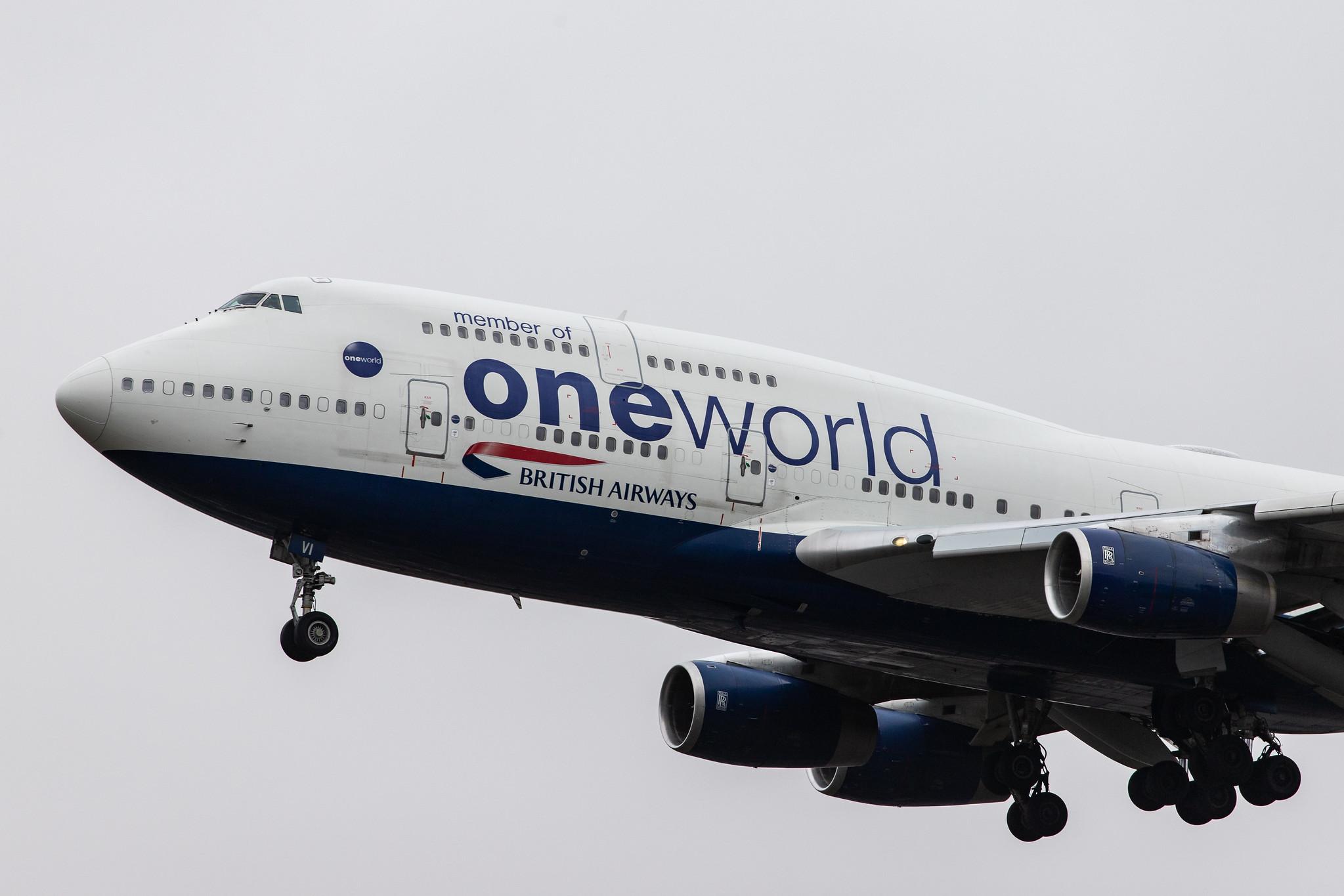 London Heathrow Airport: British Airways (BA / BAW) |  Livery: Oneworld livery |  Boeing 747-436 B744 | G-CIVI | MSN 25814