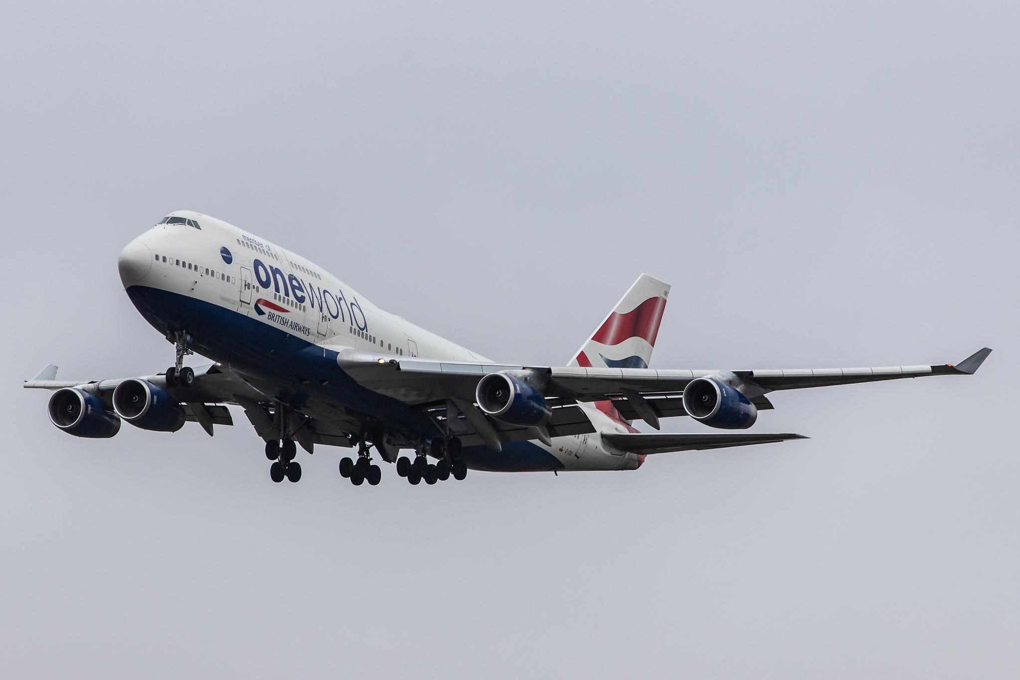 London Heathrow Airport: British Airways (BA / BAW) |  Livery: Oneworld livery |  Boeing 747-436 B744 | G-CIVI | MSN 25814