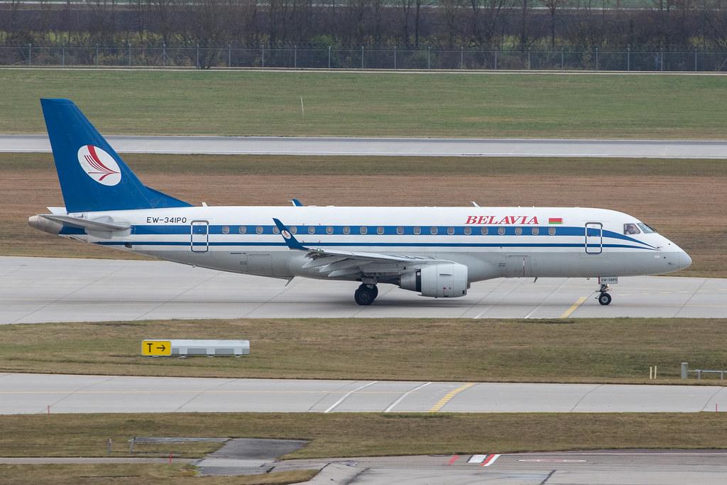 Munich Airport: Belavia (B2 / BRU) |  Embraer E175LR E75L | EW-341PO | MSN 17000352