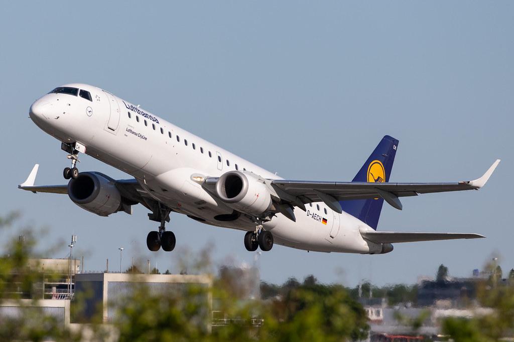 Hamburg Airport: Lufthansa (LH / DLH) | Operator: Lufthansa CityLine |  Embraer E190LR E190 | D-AECH | MSN 19000376