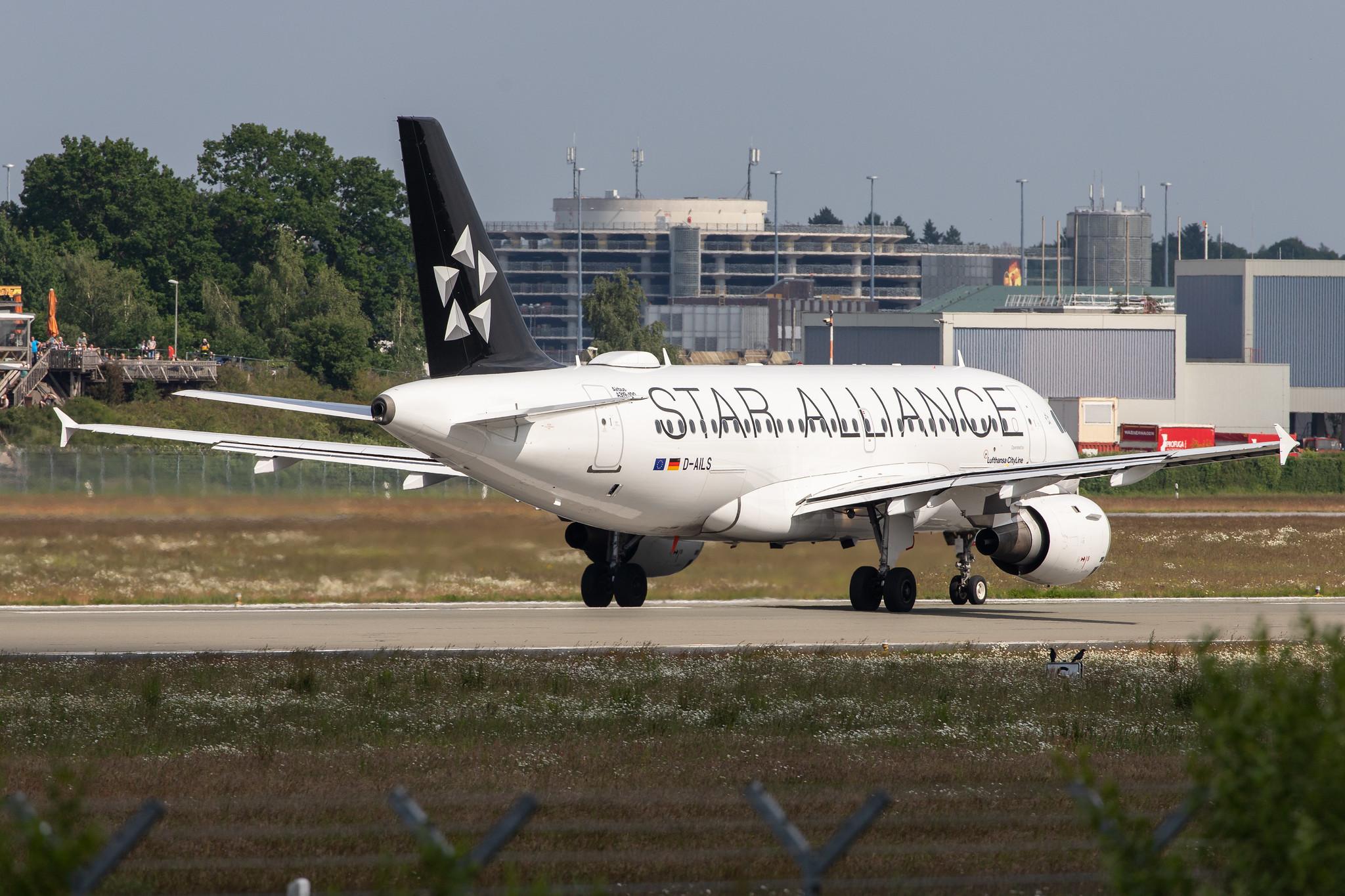 Hamburg Airport: Lufthansa (LH / DLH) |  Livery: Star Alliance Livery | Operator: Lufthansa CityLine |  Airbus A319-114 A319 | D-AILS | MSN 0729