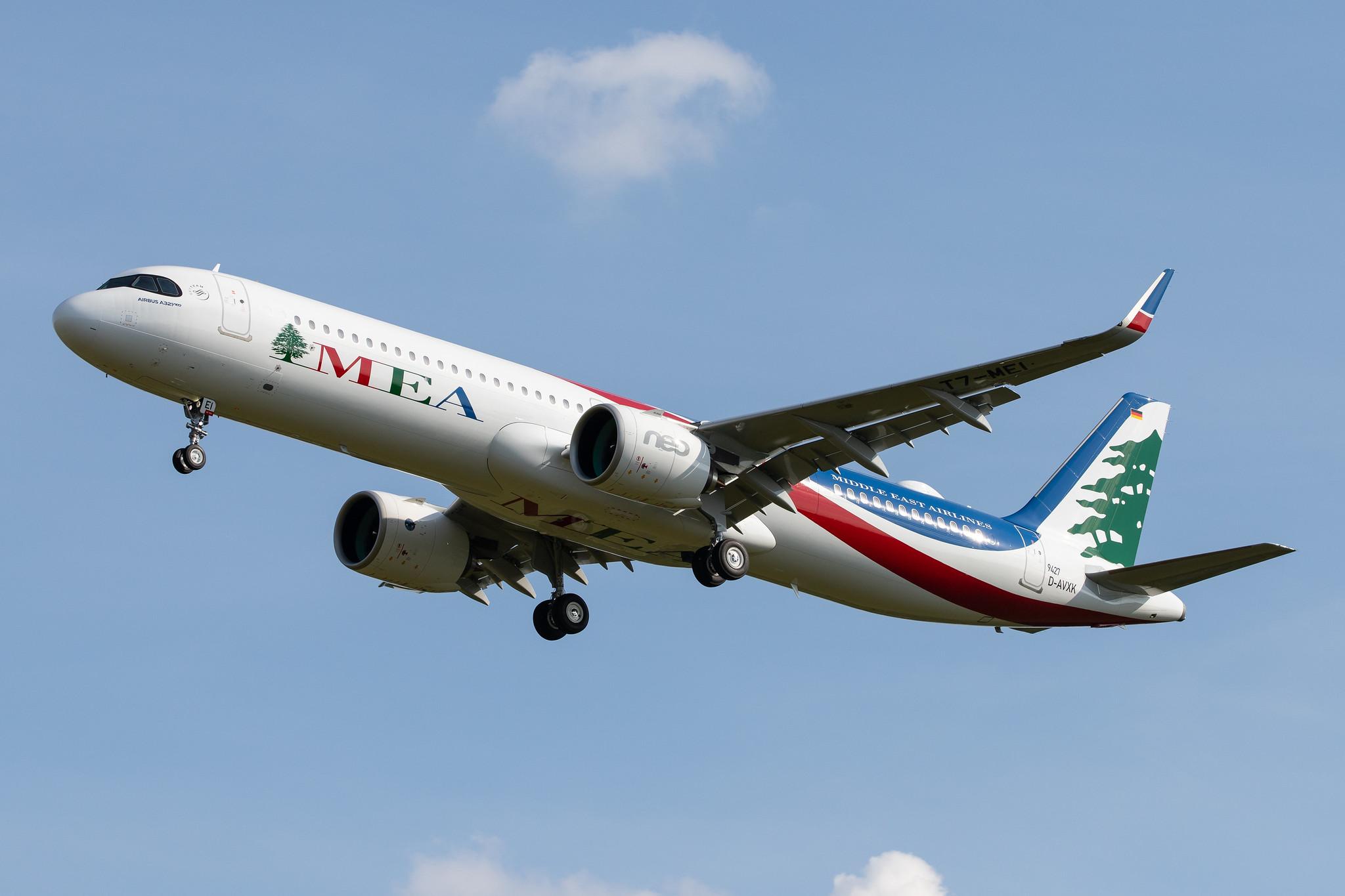 Hamburg Airport: MEA - Middle East Airlines  (ME / MEA) |   Airbus A321-271NX A21N | D-AVXK (T7-ME1) | MSN 9427