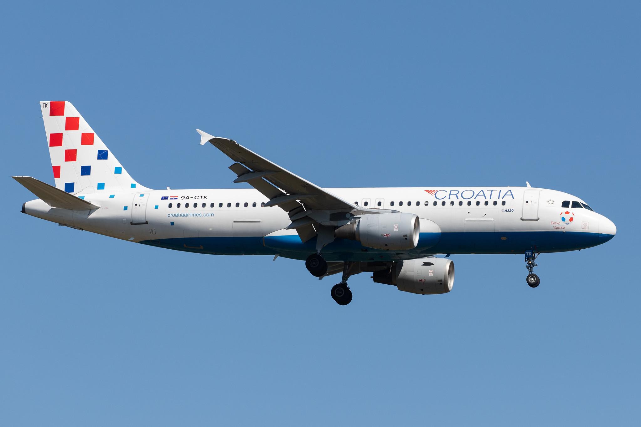 Frankfurt Airport: Croatia Airlines (OU / CTN) |  Airbus A320-214 A320 | 9A-CTK | MSN 1237