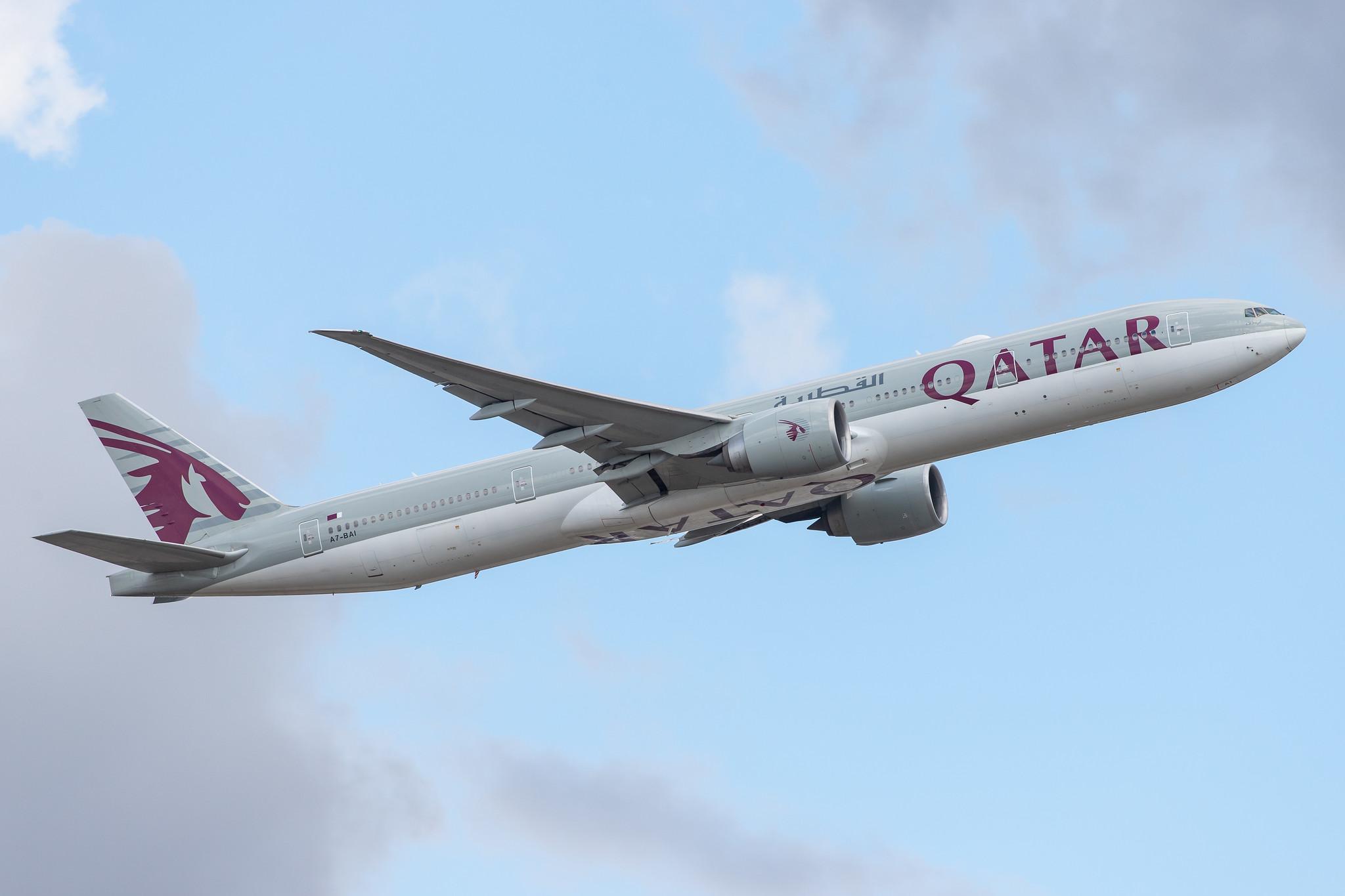 Frankfurt Airport: Qatar Airways (QR / QTR) |  Boeing 777-3DZ(ER) B77W | A7-BAI | MSN 36095