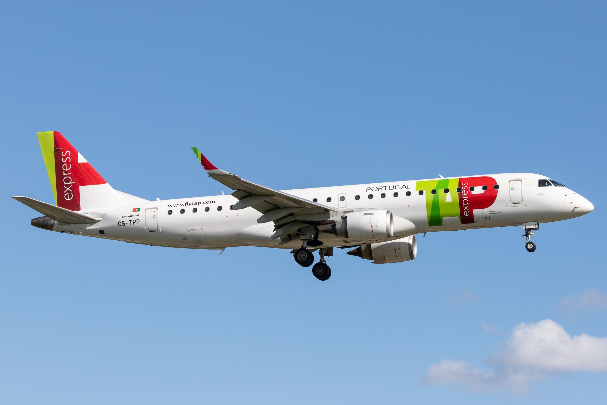 Hamburg Airport: TAP Express (NI / PGA) |  Embraer E190LR E190 | CS-TPP | MSN 19000441