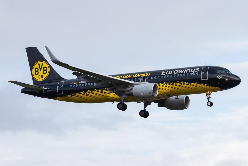 Hamburg Airport: Eurowings (EW / EWG) |  Livery: Borussia Dortmund Livery |  Airbus A320-214 A320 | D-AIZR | MSN 5525