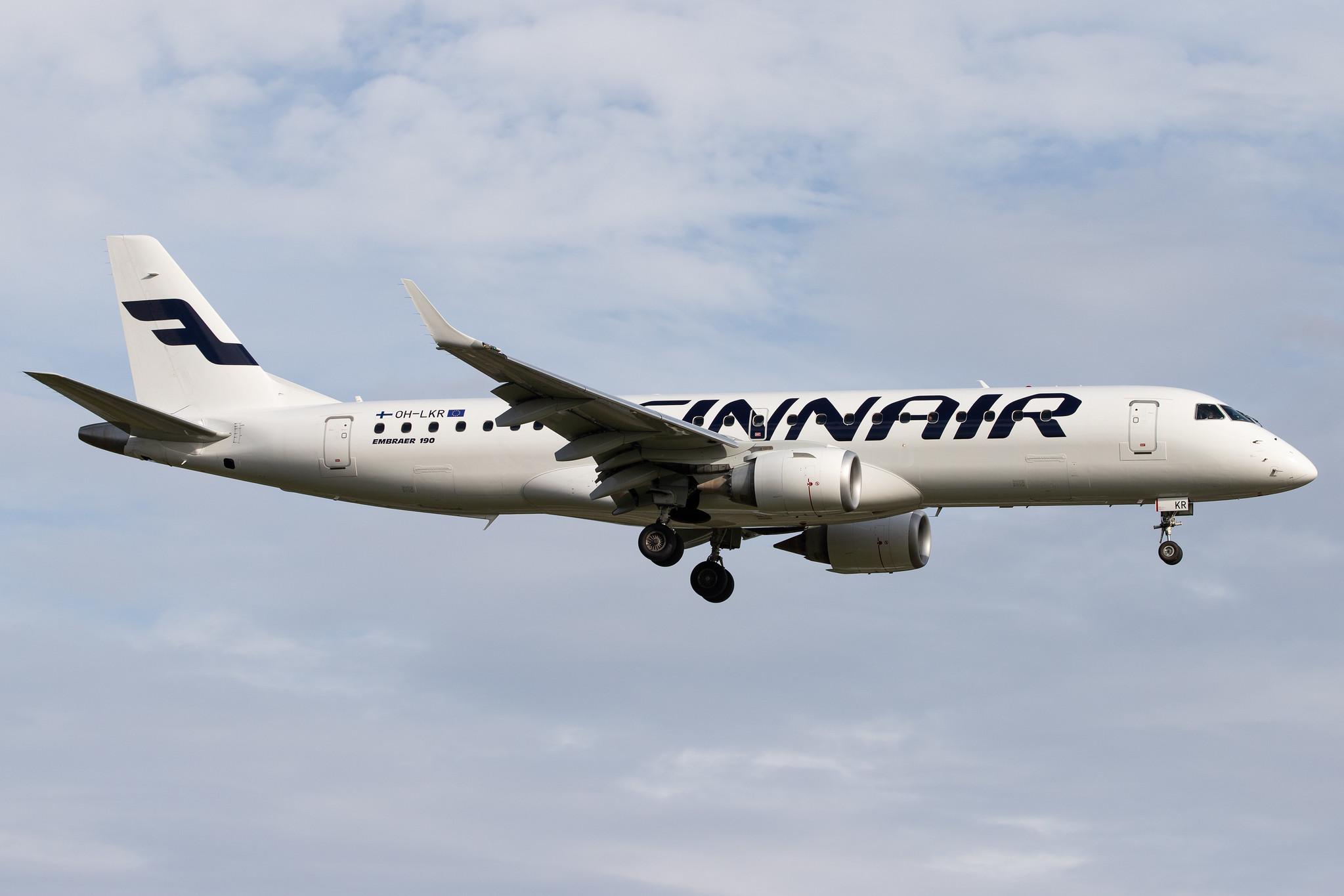 Hamburg Airport: Finnair (AY / FIN) | Operator: NORRA |  Embraer E190LR E190 | OH-LKR | MSN 19000436