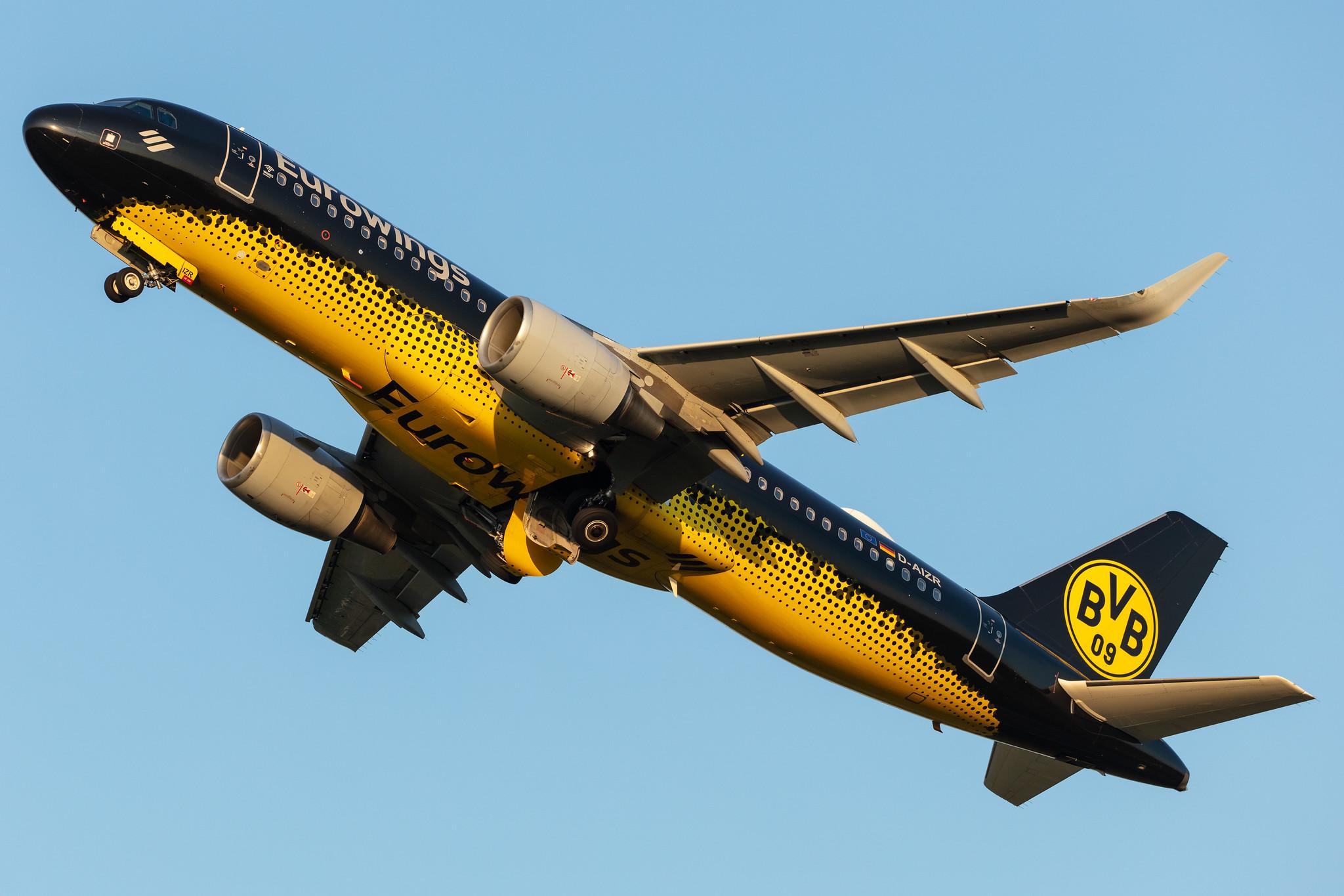 Hamburg Airport: Eurowings (EW / EWG) |  Livery: Borussia Dortmund Livery |  Airbus A320-214 A320 | D-AIZR | MSN 5525