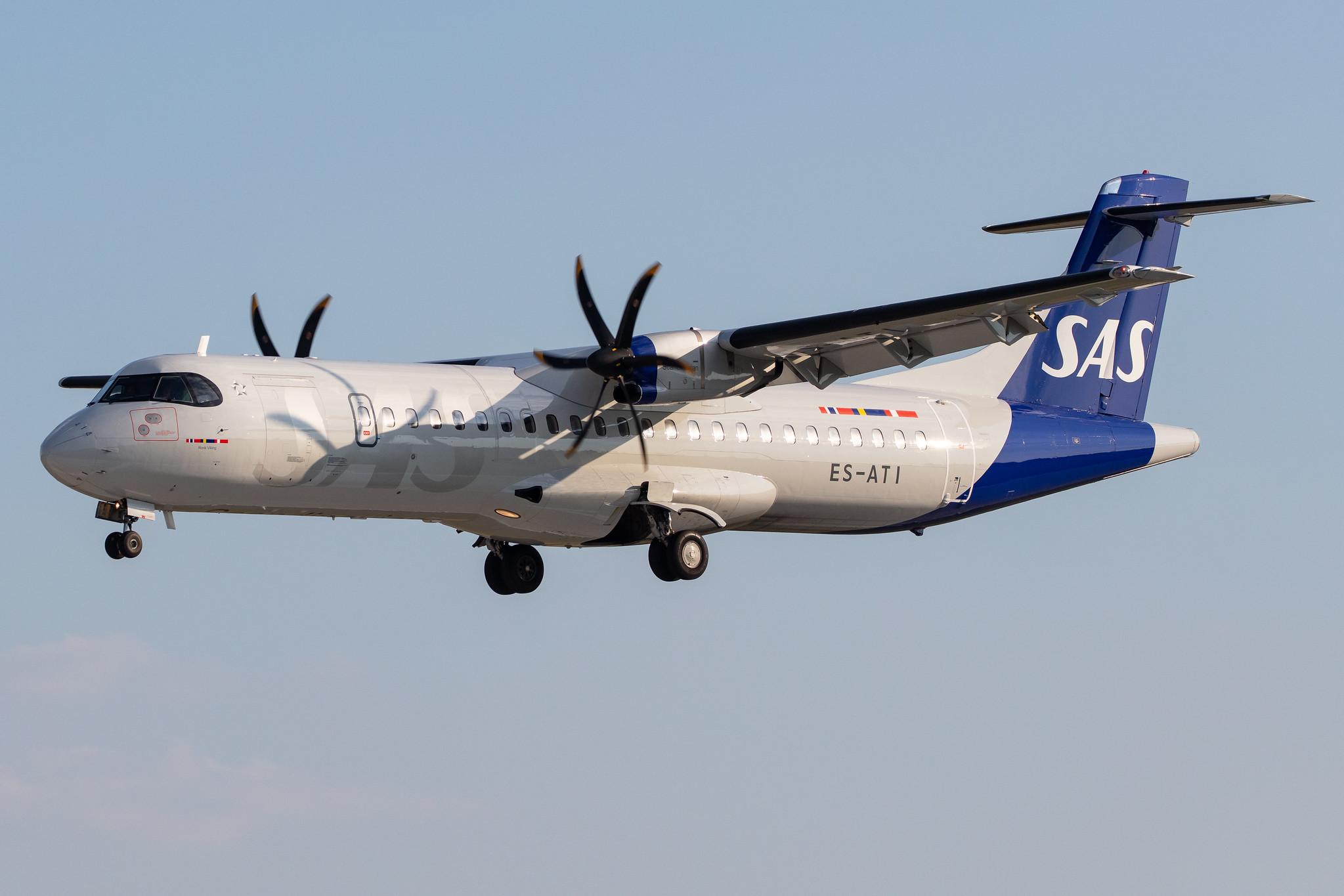 Hamburg Airport: SAS (SK / SAS) | Operator: Xfly |  ATR 72-600 AT76 | ES-ATI | MSN 1075