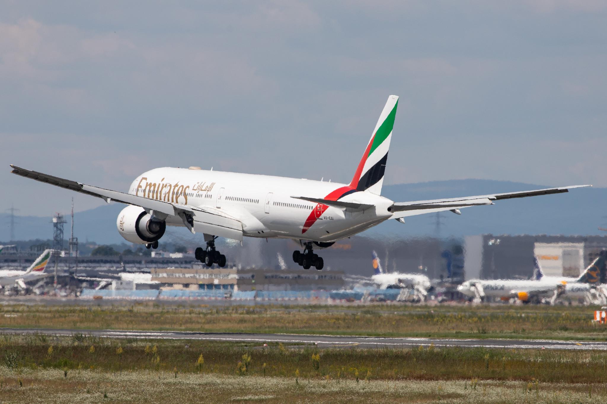 Frankfurt Airport: Emirates (EK / UAE) |  Boeing 777-31H(ER) B77W | A6-EQI | MSN 42354