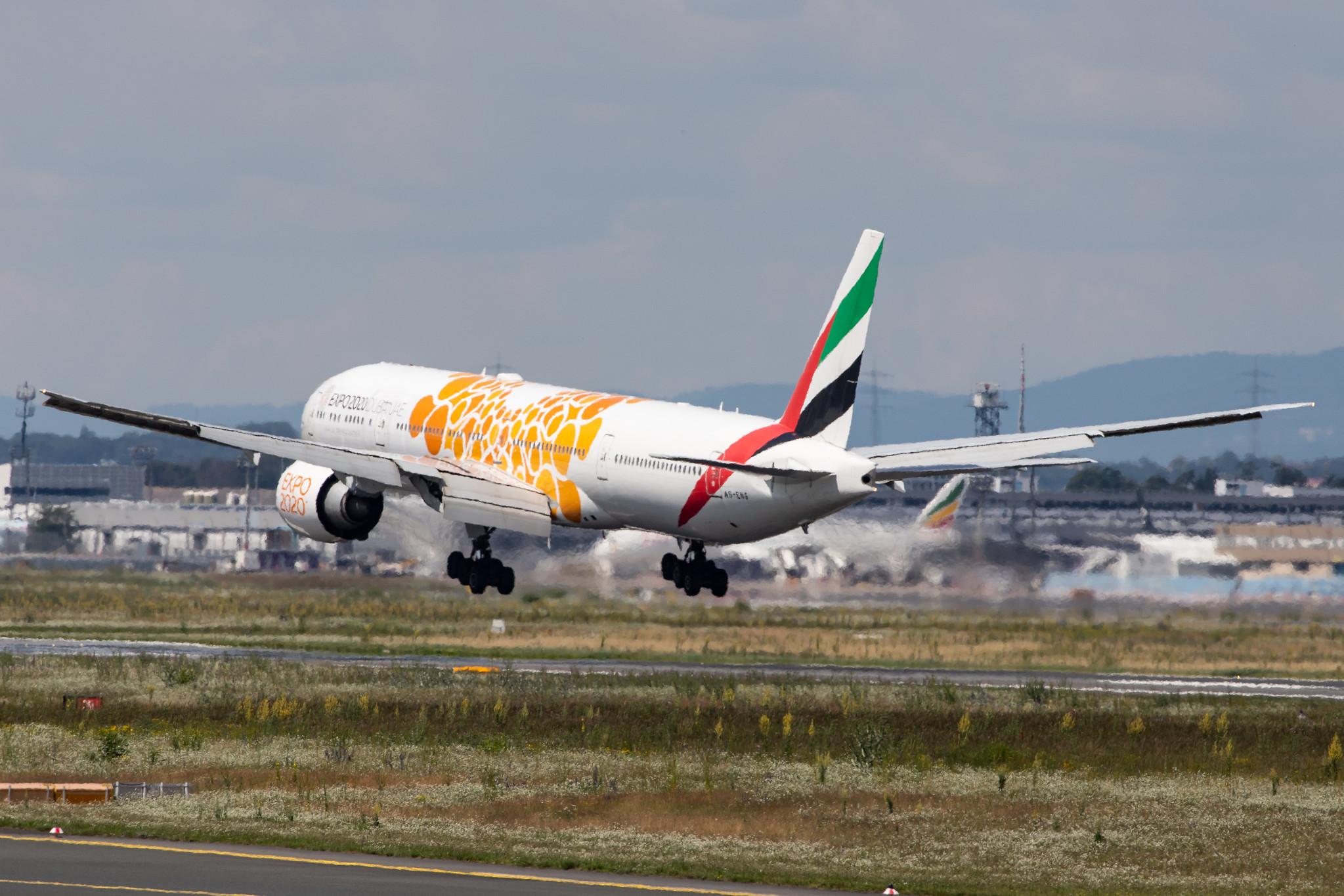 Frankfurt Airport: Emirates (EK / UAE) |  Livery: Expo 2020 - Opportunity Livery |  Boeing 777-31H(ER) B77W | A6-ENG | MSN 35604