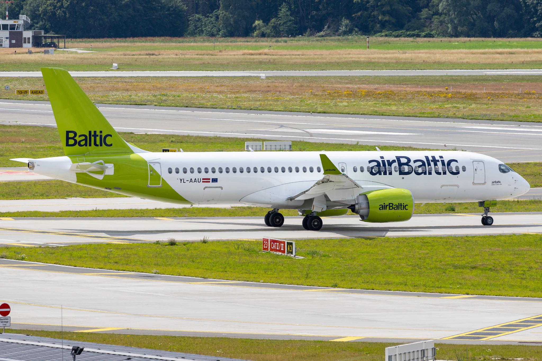 Hamburg Airport: Air Baltic (BT / BTI) |  Airbus A220-300 BCS3 | YL-AAU | MSN 55064