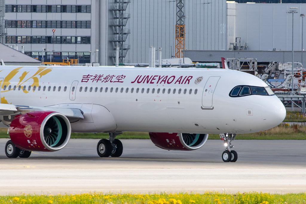 Hamburg Finkenwerder: Juneyao Airlines (HO / DKH) |  Airbus A321-271NX A21N | D-AVYW | MSN 9368  (B-30EQ)