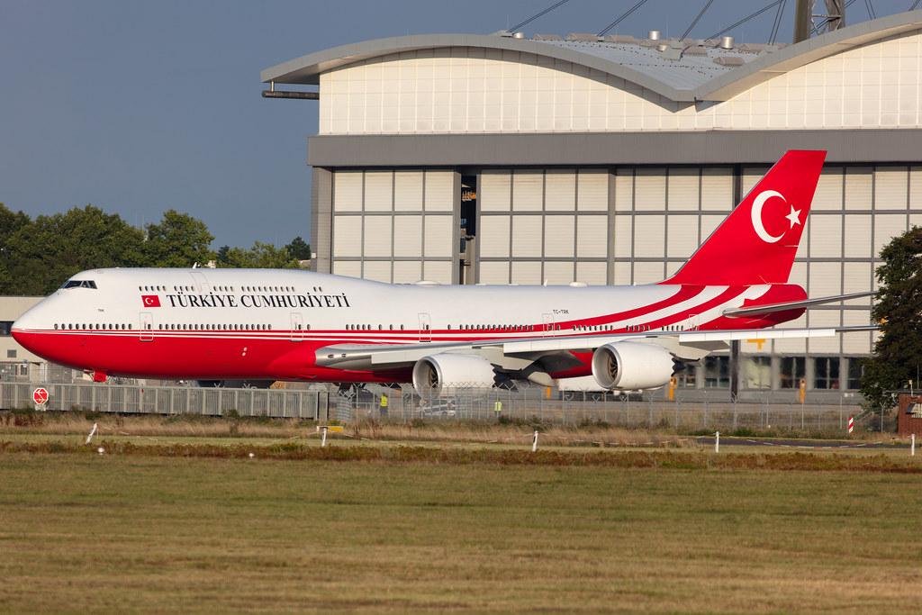 Hamburg Airport: Turkey Government (/ TRK) | Operator: Turkuaz Airlines |  Boeing 747-8ZV(BBJ) B748 | TC-TRK | MSN 42096