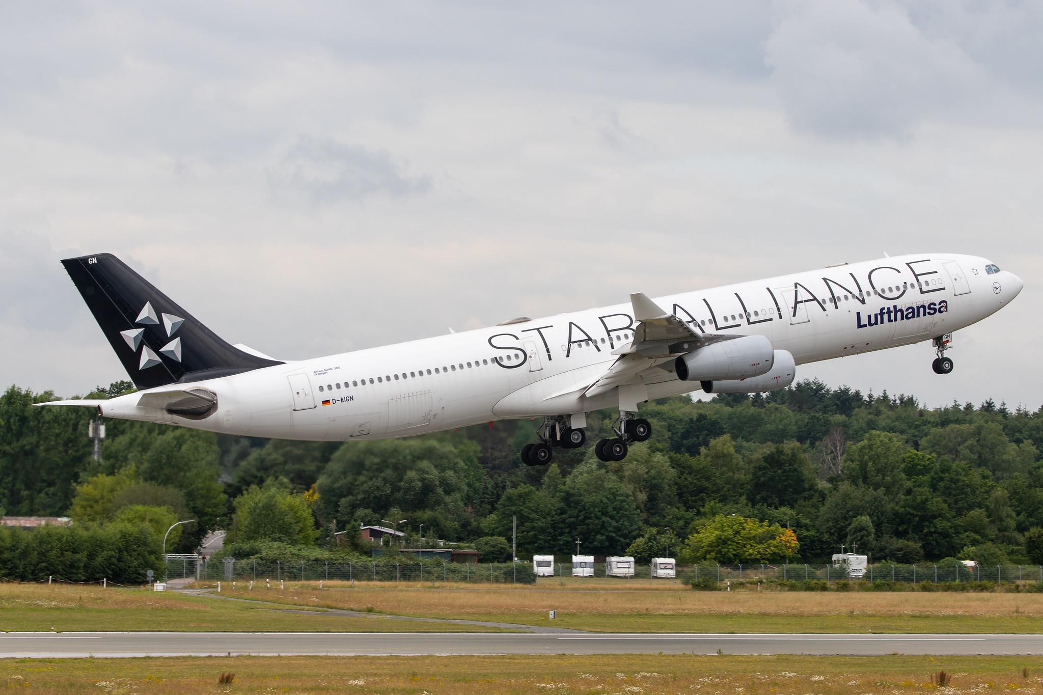 Hamburg Airport: Lufthansa (LH / DLH) |  Livery: Star Alliance Livery |  Airbus A340-313 A343 | D-AIGN | MSN 0213