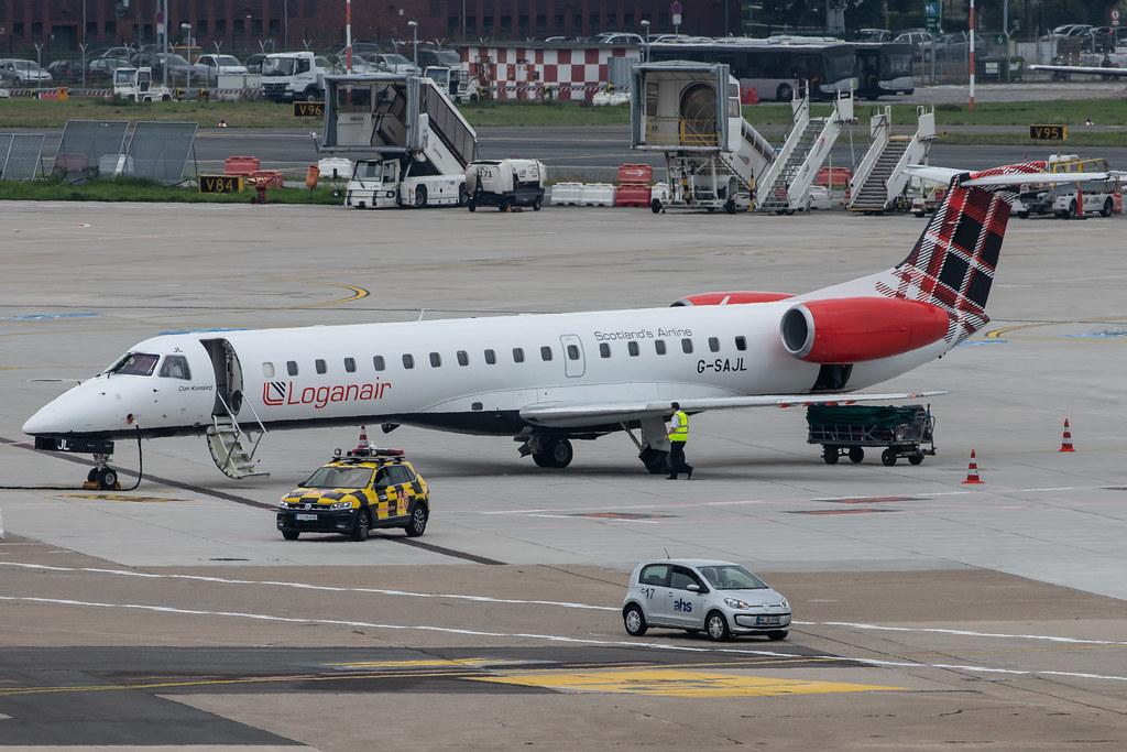 Düsseldorf Airport: Loganair (LM / LOG) |  Embraer ERJ-145EP E145 | G-SAJL | MSN 145136