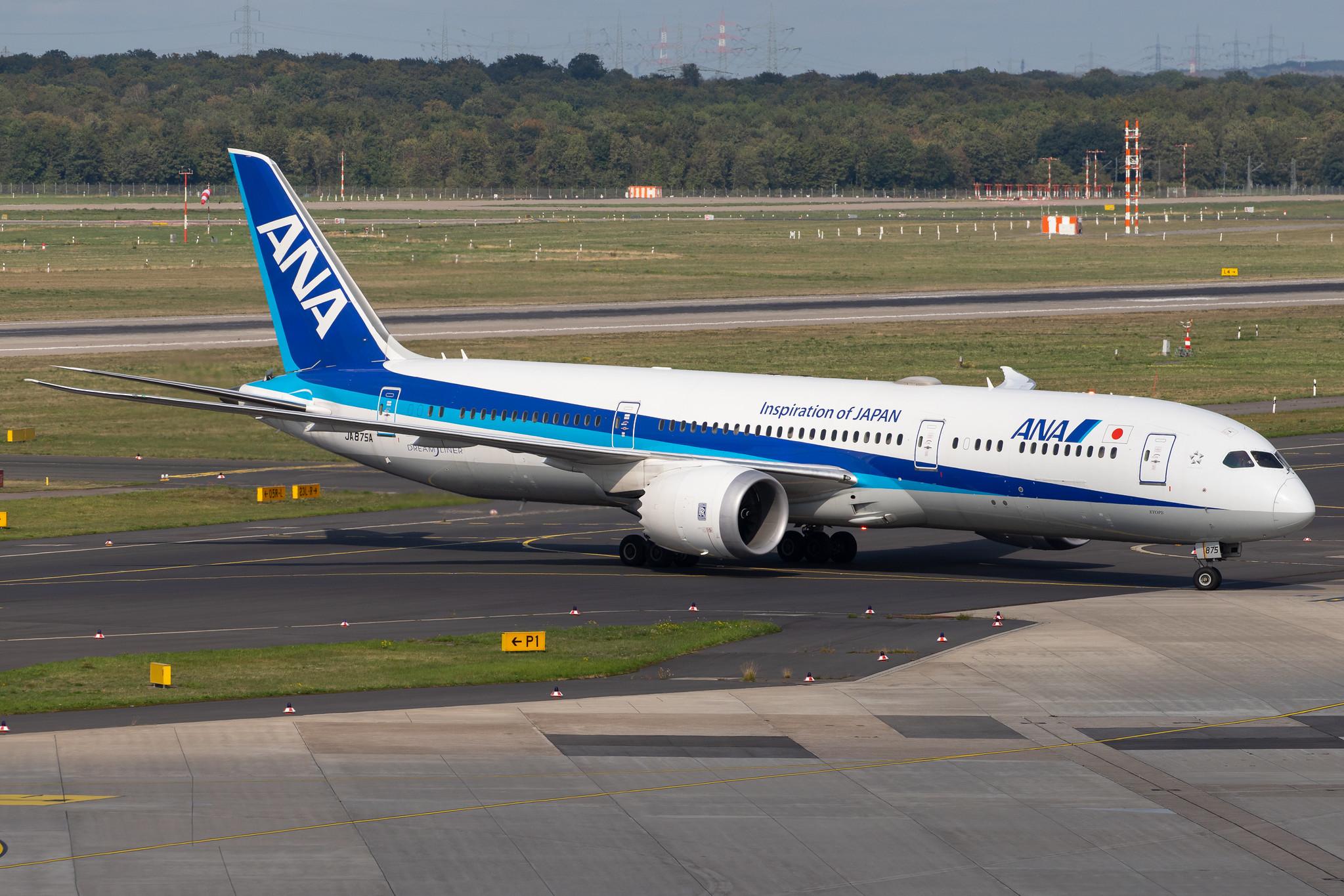 Düsseldorf Airport: All Nippon Airways (NH / ANA) | Operator: Air Japan |  Boeing 787-9 Dreamliner B789 | JA875A | MSN 34531