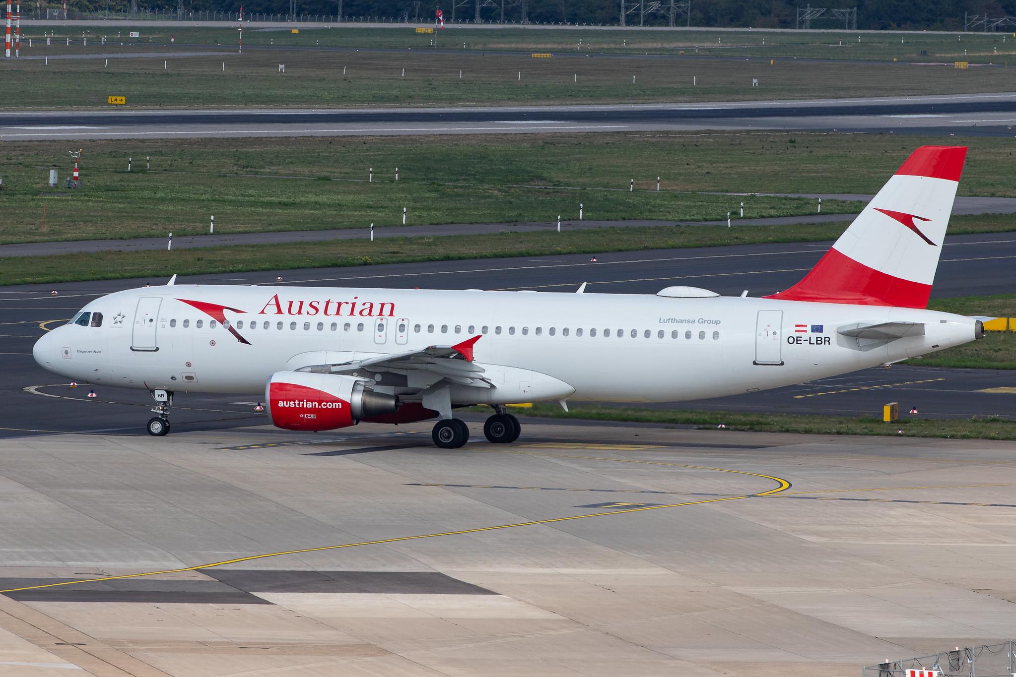 Düsseldorf Airport: Austrian Airlines (OS / AUA) |  Airbus A320-214 A320 | OE-LBR | MSN 1150