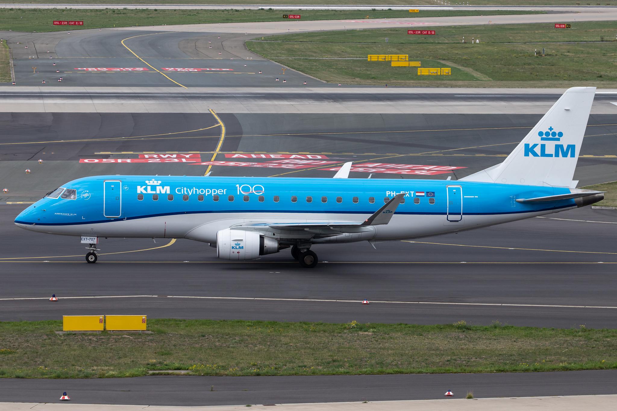 Düsseldorf Airport: KLM (KL / KLM) | Operator: KLM Cityhopper |  Embraer E175STD E75S | PH-EXT | MSN 17000707