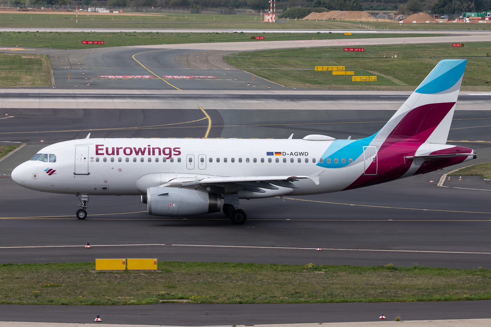 Düsseldorf Airport: Eurowings (EW / EWG) |  Airbus A319-132 A319 | D-AGWD | MSN 3011