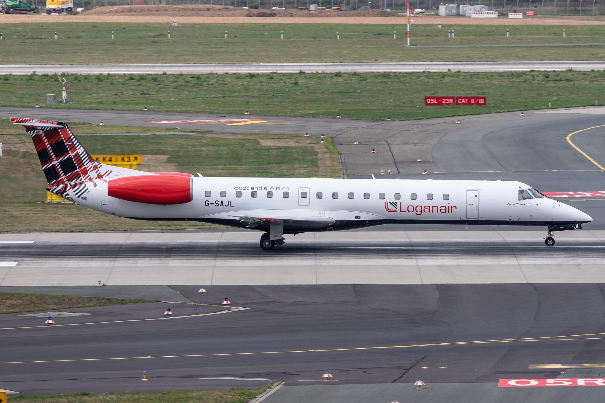 Düsseldorf Airport: Loganair (LM / LOG) |  Embraer ERJ-145EP E145 | G-SAJL | MSN 145136