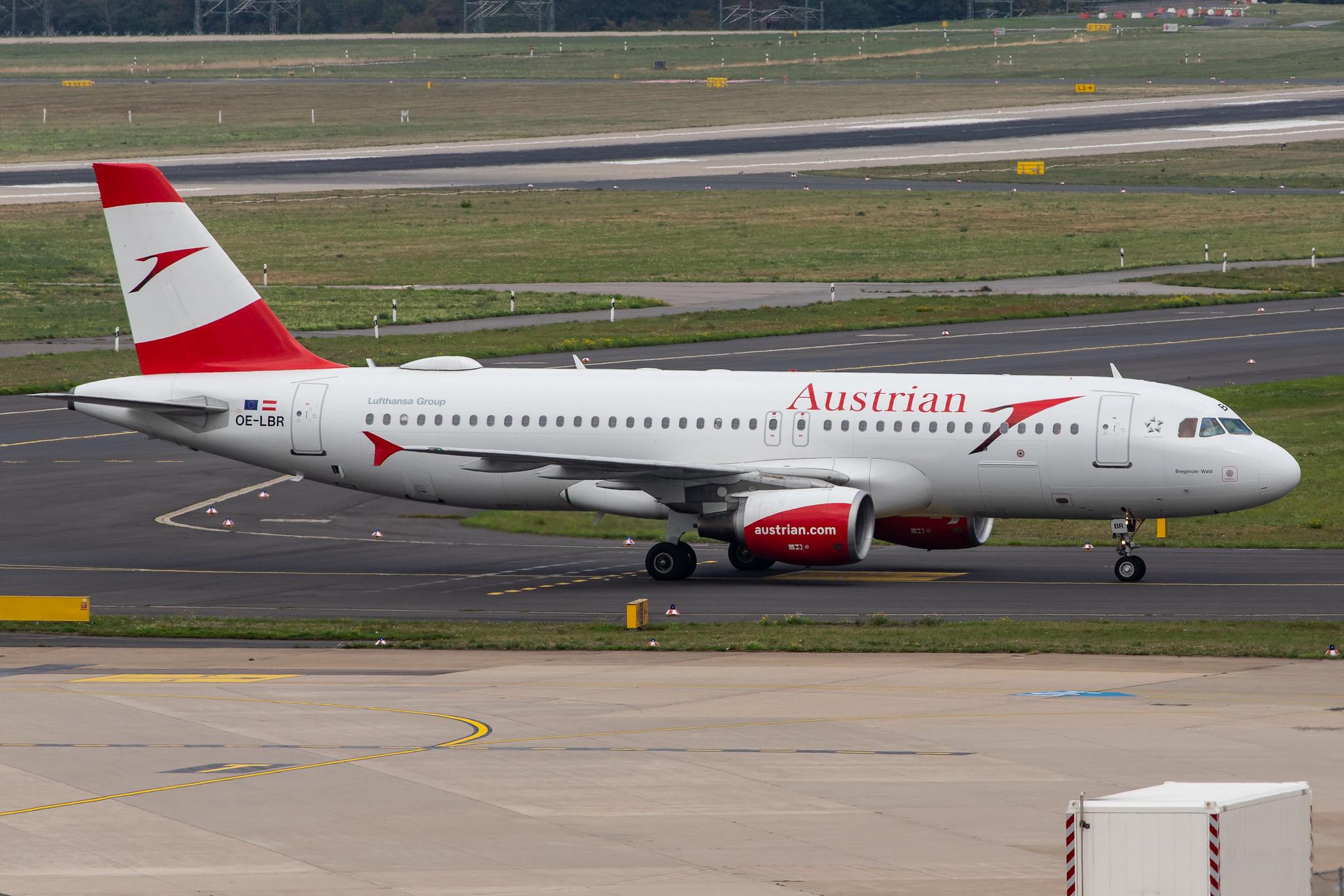 Düsseldorf Airport: Austrian Airlines (OS / AUA) |  Airbus A320-214 A320 | OE-LBR | MSN 1150
