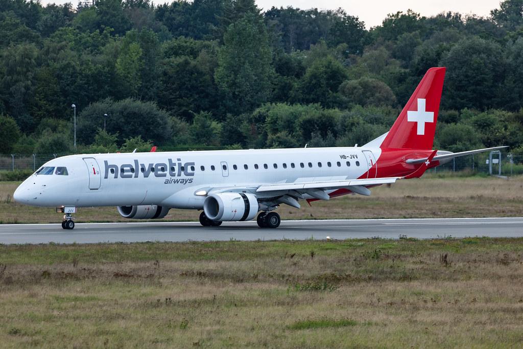 Hamburg Airport: Helvetic Airways (2L / OAW) |  Embraer E190LR E190 | HB-JVV | MSN 19000071