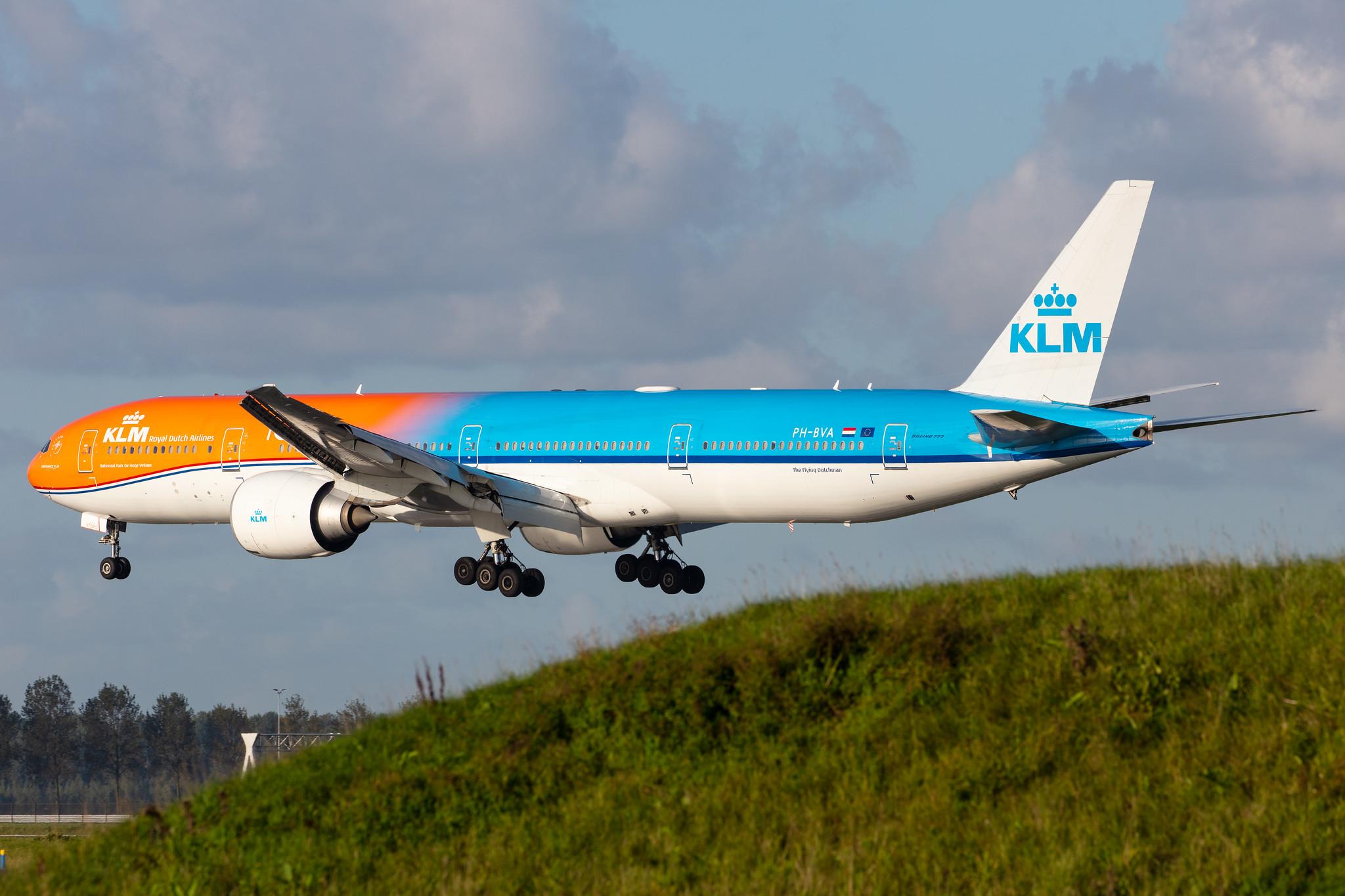 Amsterdam Airport Schiphol: KLM (KL / KLM) |  Livery: Orange Pride Livery |  Boeing 777-306(ER) B77W | PH-BVA | MSN 35671