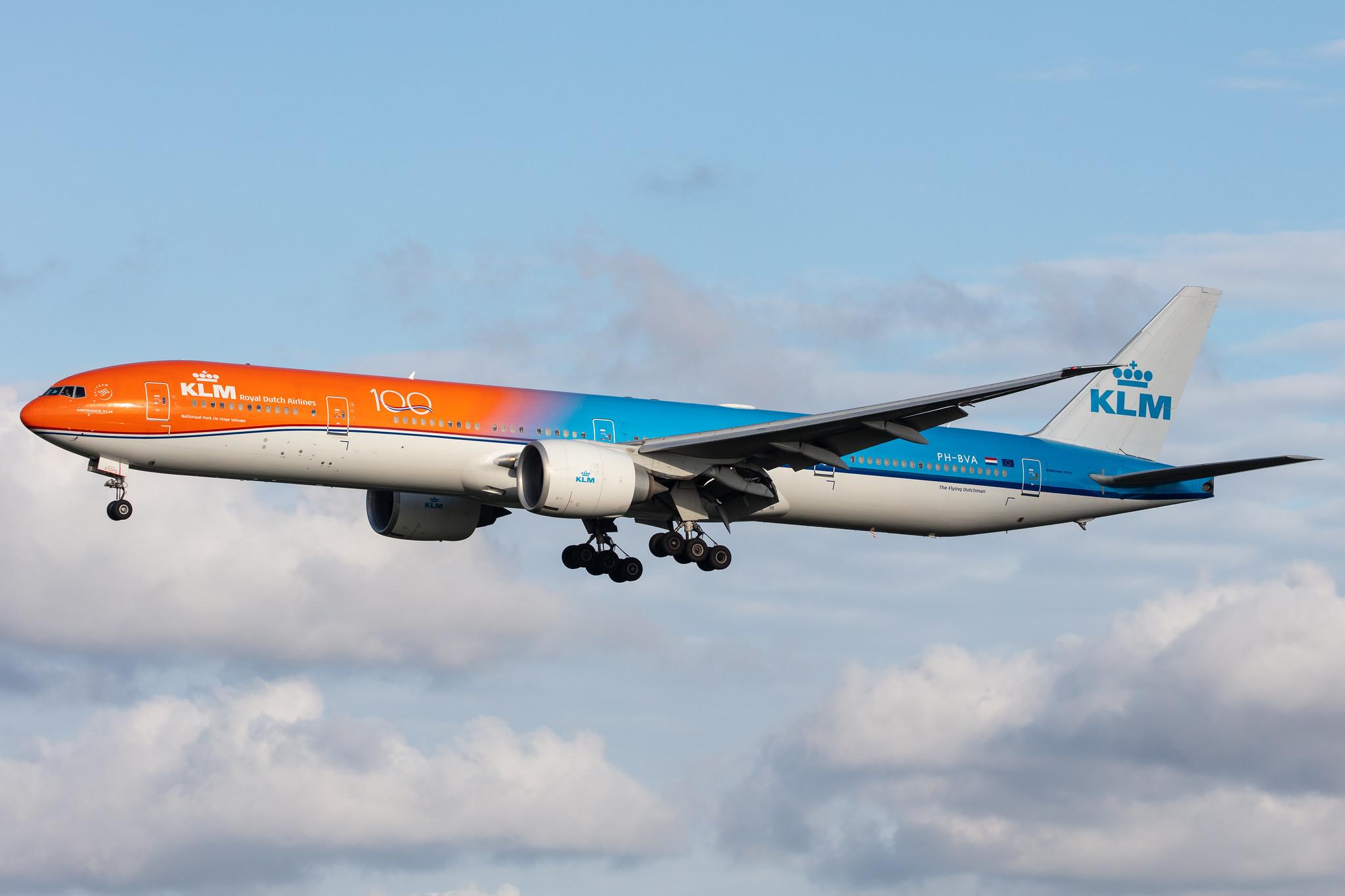 Amsterdam Airport Schiphol: KLM (KL / KLM) |  Livery: Orange Pride Livery |  Boeing 777-306(ER) B77W | PH-BVA | MSN 35671