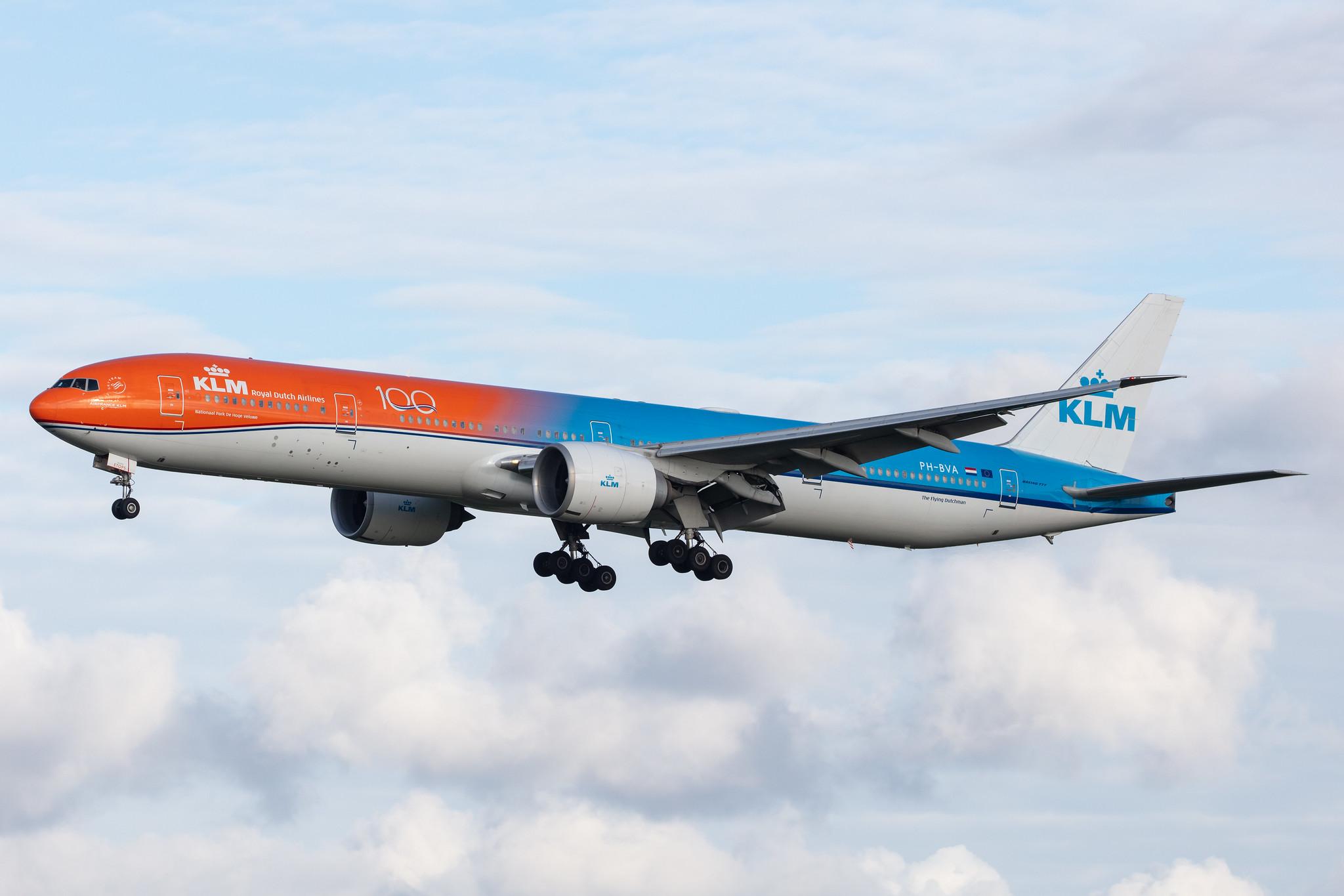 Amsterdam Airport Schiphol: KLM (KL / KLM) |  Livery: Orange Pride Livery |  Boeing 777-306(ER) B77W | PH-BVA | MSN 35671
