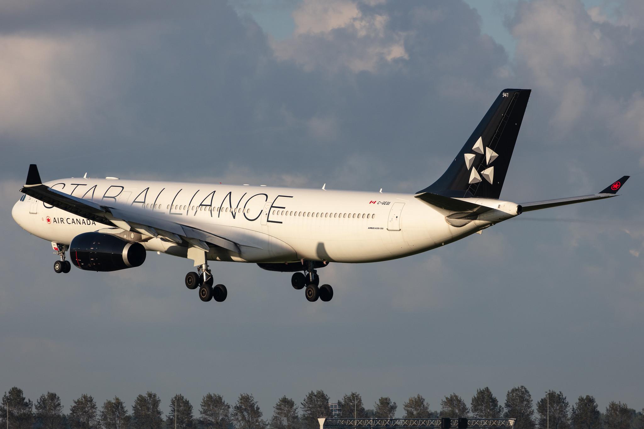Amsterdam Airport Schiphol: Air Canada (AC / ACA) |  Livery: Star Alliance Livery |  Airbus A330-343 A333 | C-GEGI | MSN 1012