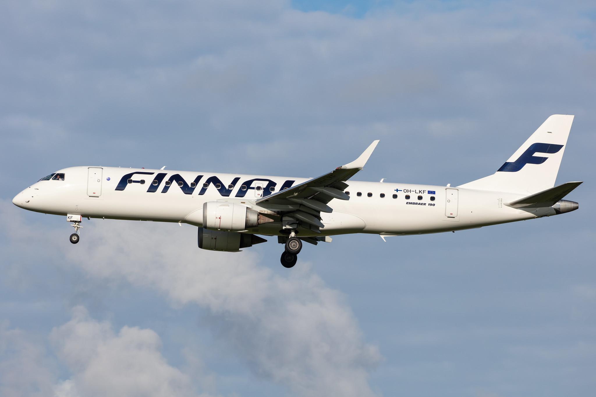 Amsterdam Airport Schiphol: Finnair (AY / FIN) | Operator: NORRA |  Embraer E190LR E190 | OH-LKF | MSN 19000066