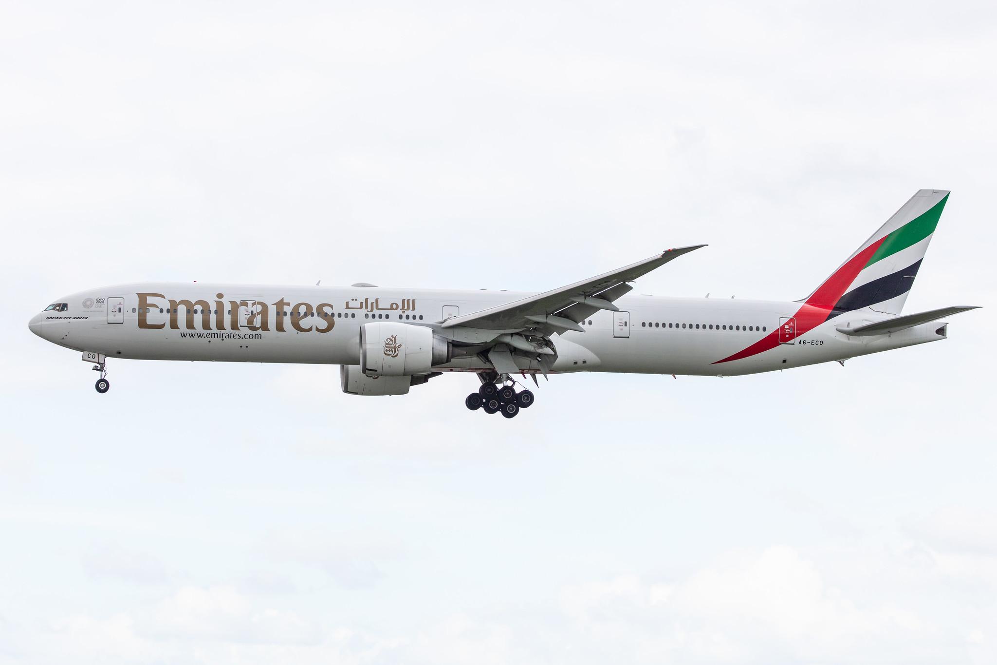 Amsterdam Airport Schiphol: Emirates (EK / UAE) |  Boeing 777-36N(ER) B77W | A6-ECO | MSN 37706