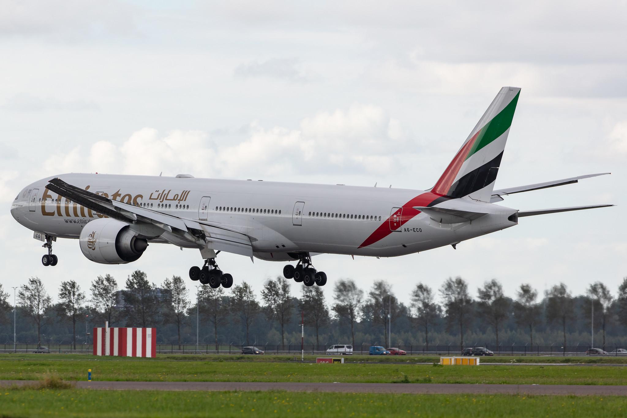 Amsterdam Airport Schiphol: Emirates (EK / UAE) |  Boeing 777-36N(ER) B77W | A6-ECO | MSN 37706