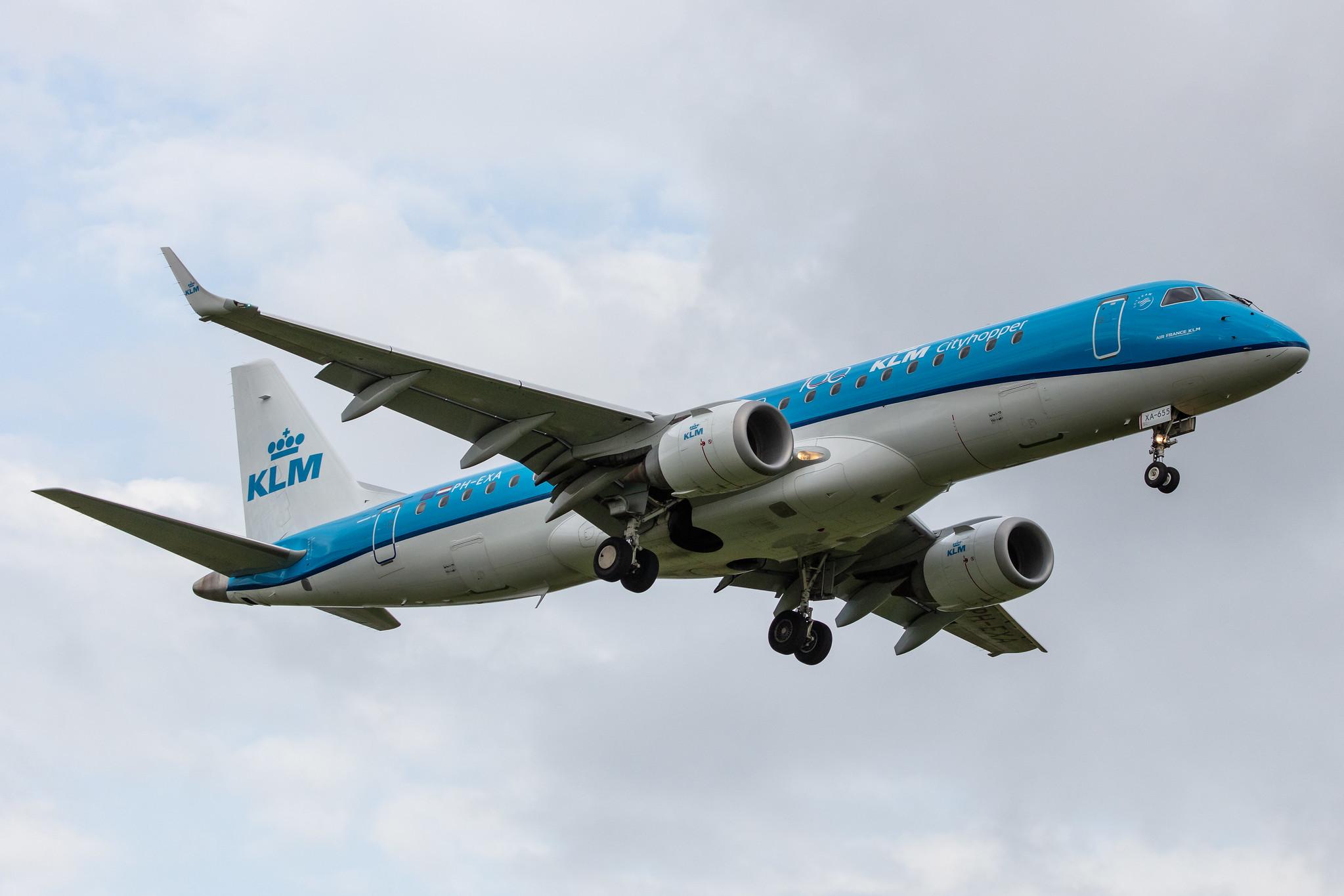 Amsterdam Airport Schiphol: KLM (KL / KLM) | Operator: KLM Cityhopper |  Embraer E190STD E190 | PH-EXA | MSN 19000655