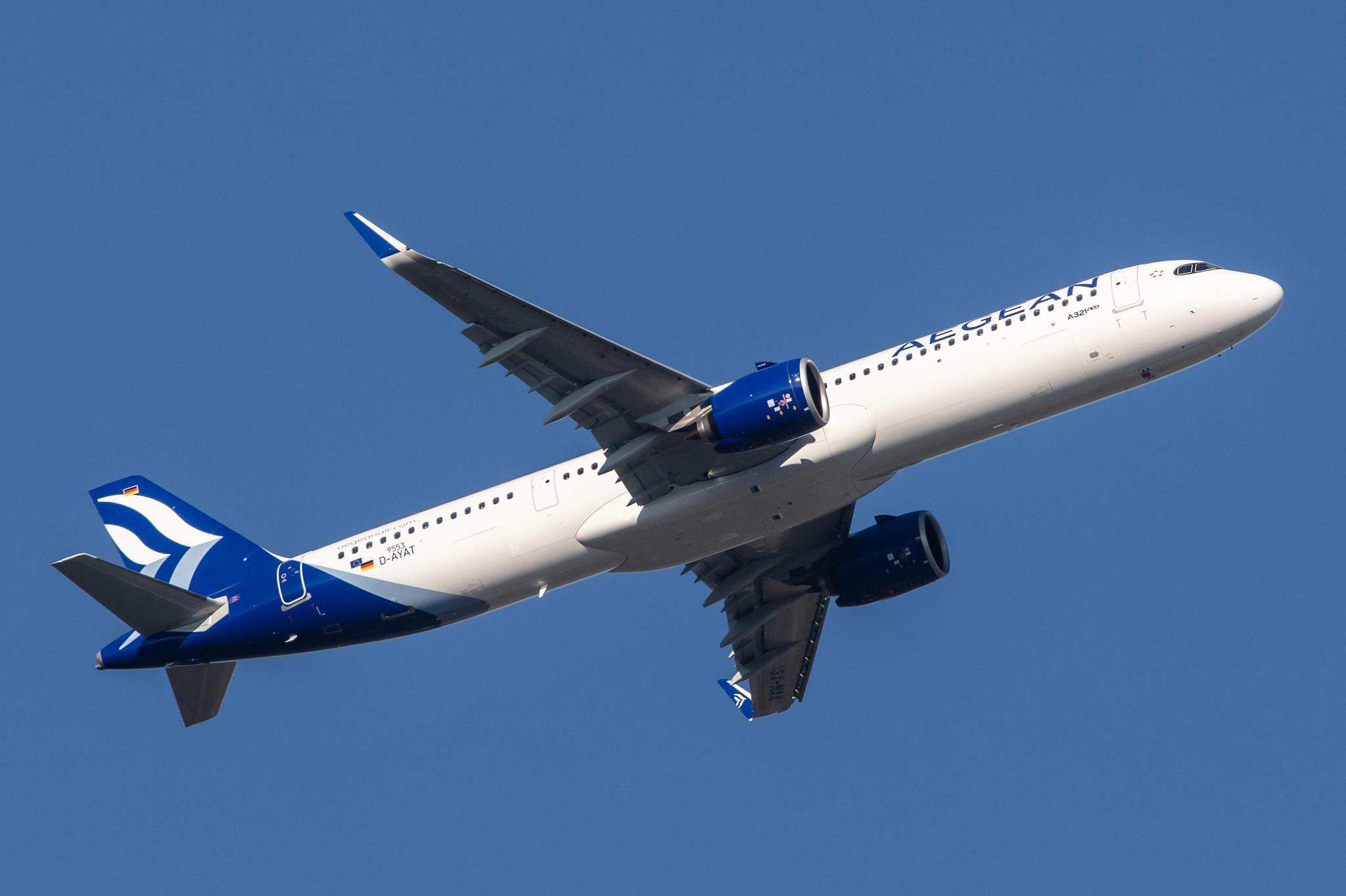 Hamburg Airport: Aegean Airlines (A3 / AEE) |  Airbus A321-271NX A21N | D-AYAT (SX-NAA) | MSN 9553