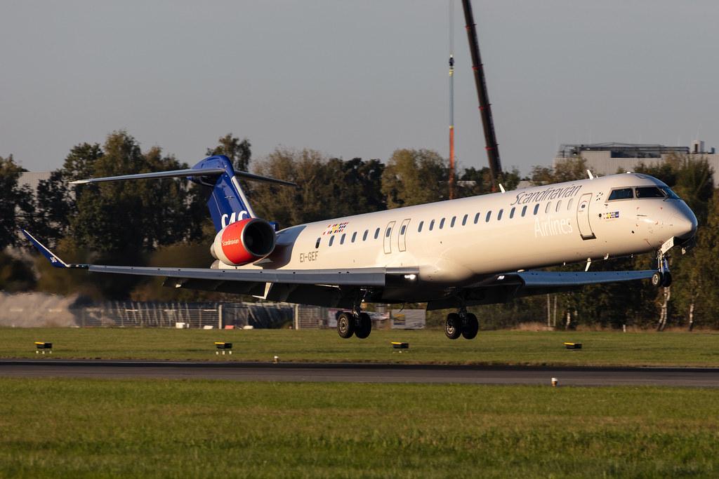 Hamburg Airport: SAS (SK / SAS) | Operator: Cityjet |  Mitsubishi CRJ-900LR CRJ9 | EI-GEF | MSN 15244