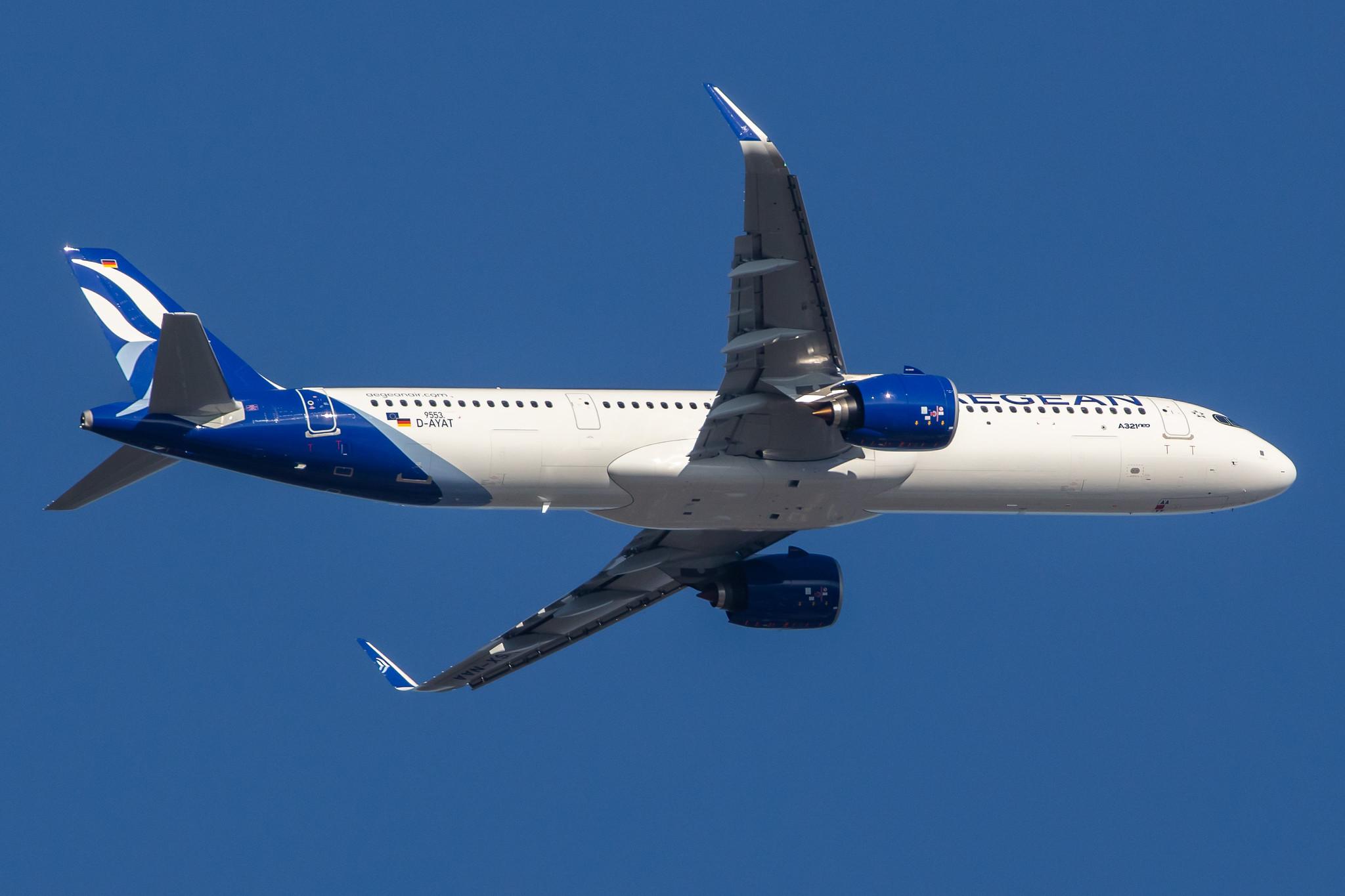 Hamburg Airport: Aegean Airlines (A3 / AEE) |  Airbus A321-271NX A21N | D-AYAT (SX-NAA) | MSN 9553
