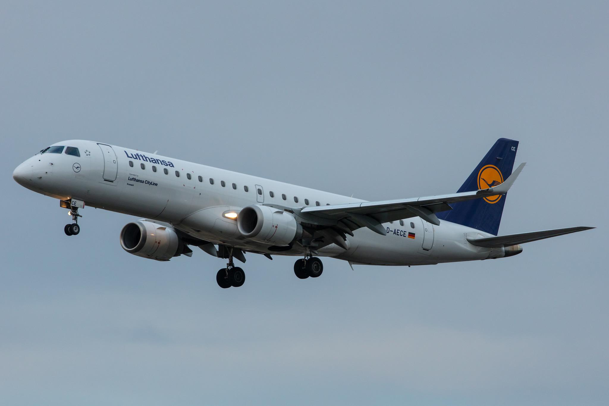 Frankfurt Airport: Lufthansa (LH / DLH) | Operator: Lufthansa CityLine |  Embraer E190LR E190 | D-AECE | MSN 19000341