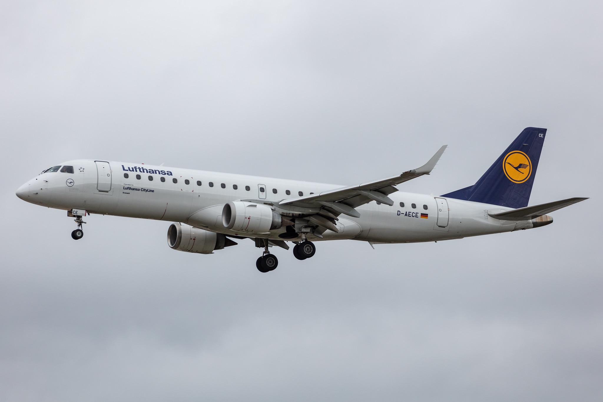 Frankfurt Airport: Lufthansa (LH / DLH) | Operator: Lufthansa CityLine |  Embraer E190LR E190 | D-AECE | MSN 19000341