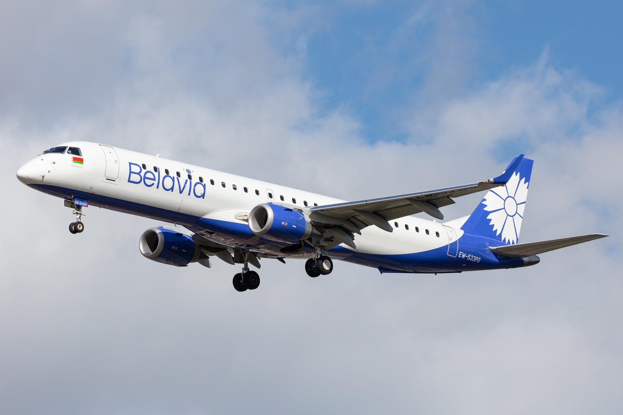 Frankfurt Airport: Belavia (B2 / BRU) |  Embraer E195LR E195 | EW-533PO | MSN 19000766
