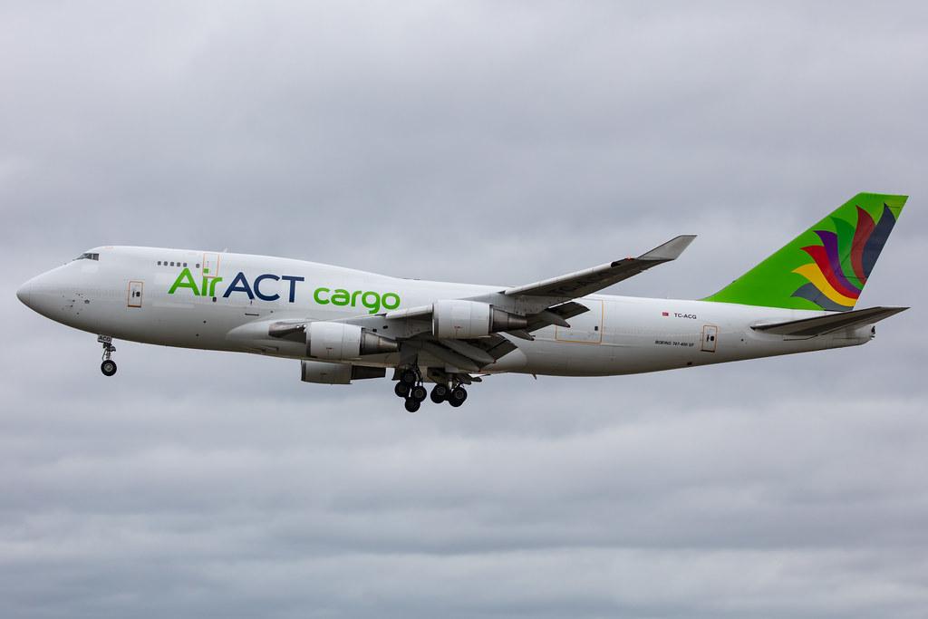 Frankfurt Airport: AirACT (9T / RUN) |  Boeing 747-481(BDSF) B744 | TC-ACG | MSN 25641