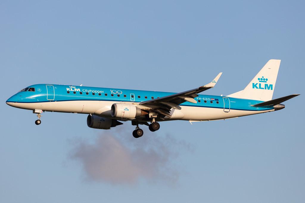 Amsterdam Airport Schiphol: KLM (KL / KLM) | Operator: KLM Cityhopper |  Embraer E190STD E190 | PH-EZO | MSN 19000345