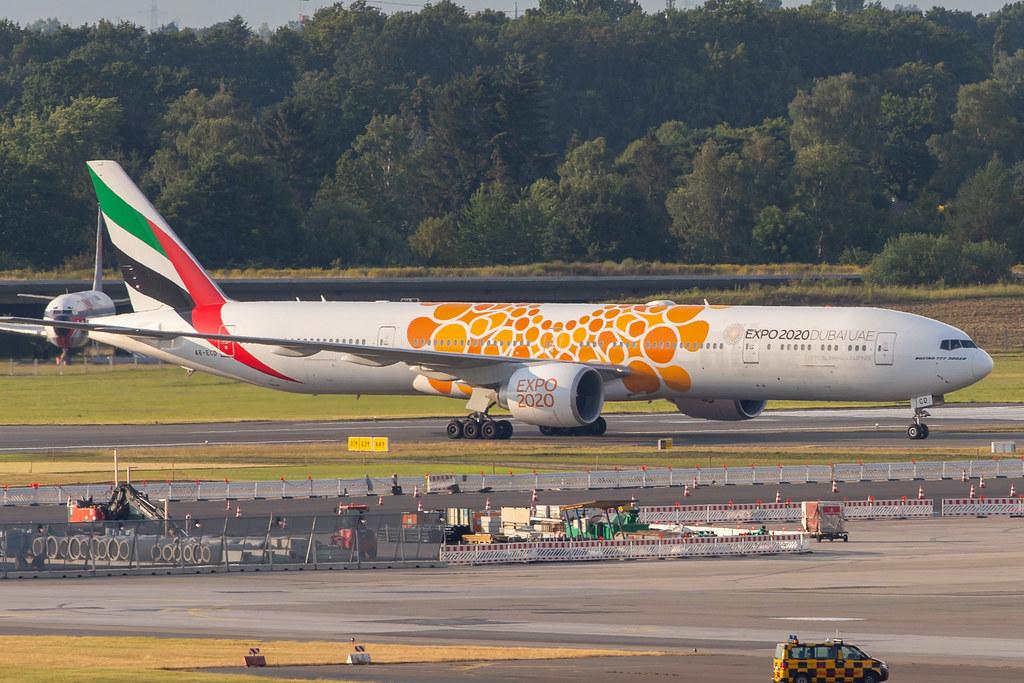 Hamburg Airport: Emirates (EK / UAE) |  Livery: Expo 2020 - Opportunity Livery |  Boeing 777-36N(ER) B77W | A6-ECD | MSN 32795