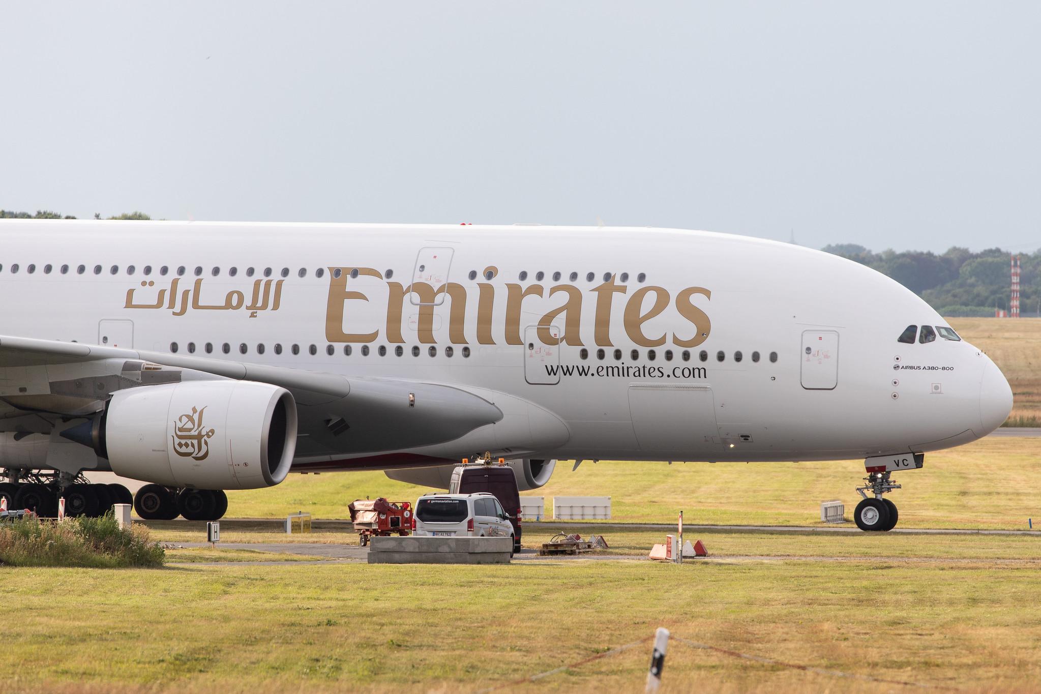 Hamburg Airport: Emirates (EK / UAE) |  Airbus A380-842 A388 | A6-EVC | MSN 248