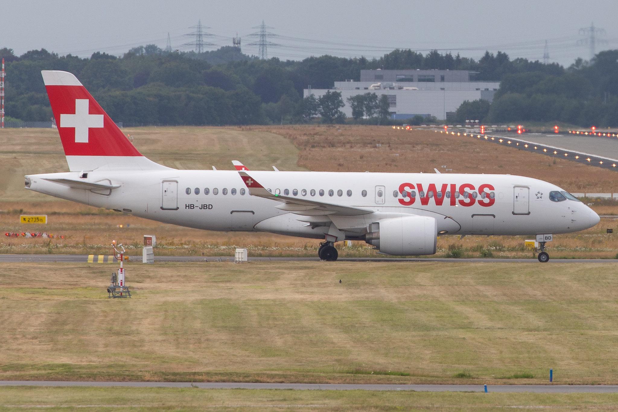 Hamburg Airport: Swiss (LX / SWR) |  Airbus A220-100 BCS1 | HB-JBD | MSN 50013