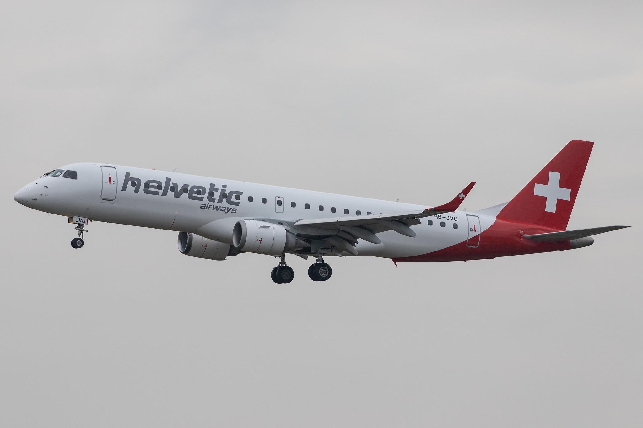 Hamburg Airport: Helvetic Airways (2L / OAW) |  Embraer E190AR E190 | HB-JVU | MSN 19000048