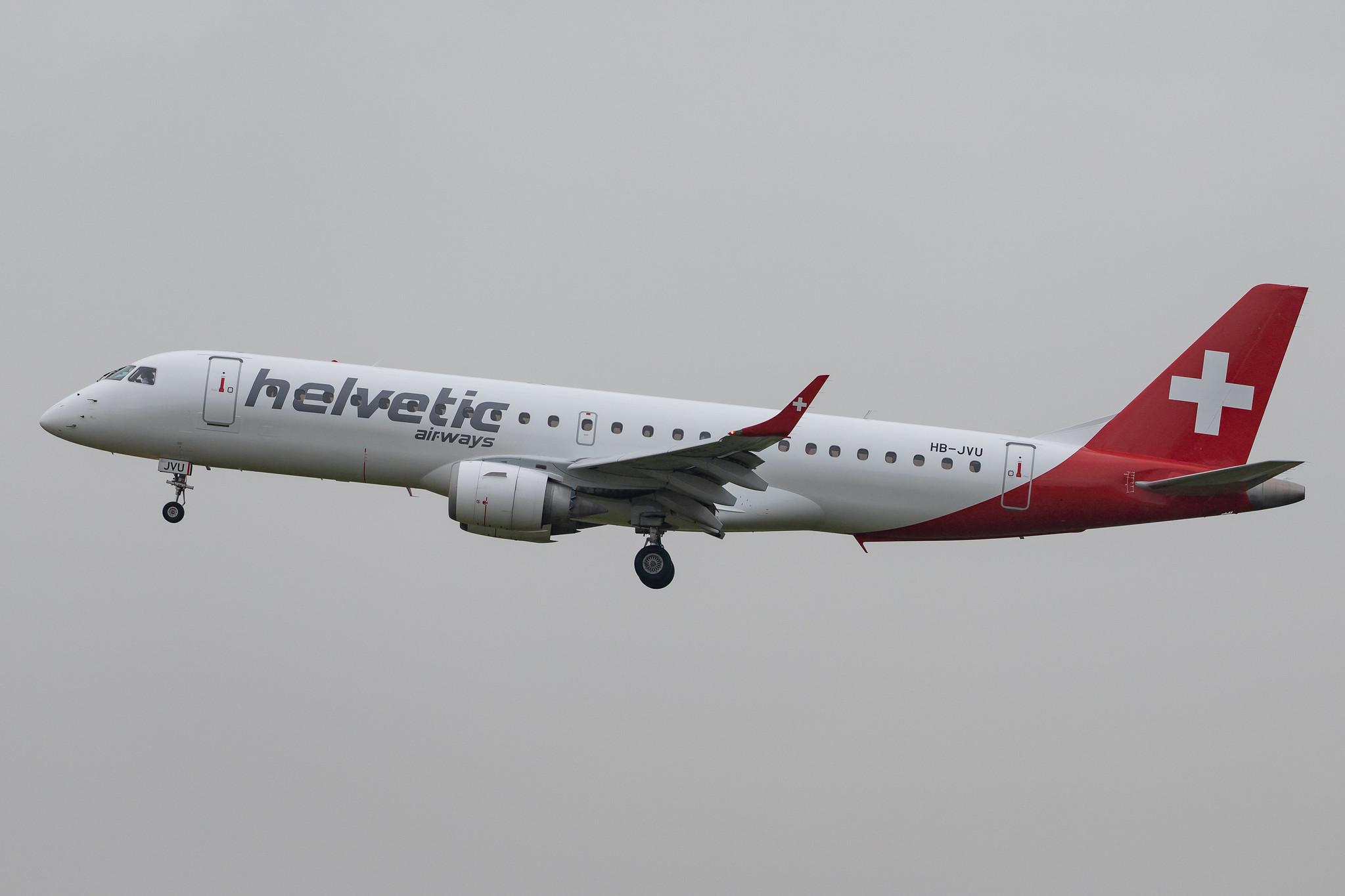 Hamburg Airport: Helvetic Airways (2L / OAW) |  Embraer E190AR E190 | HB-JVU | MSN 19000048