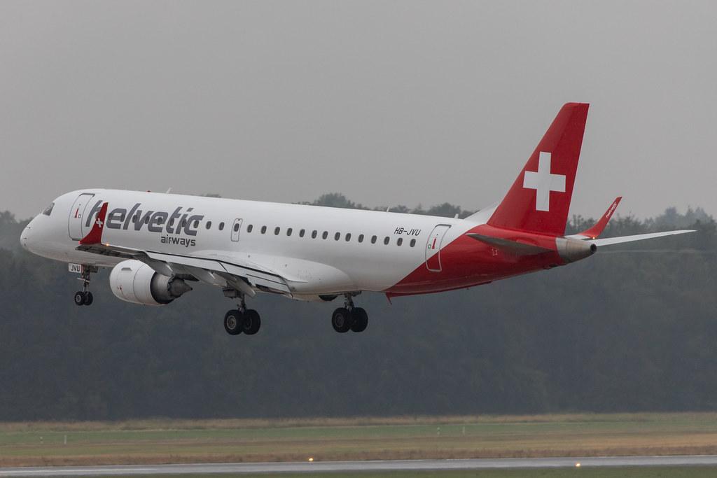 Hamburg Airport: Helvetic Airways (2L / OAW) |  Embraer E190AR E190 | HB-JVU | MSN 19000048