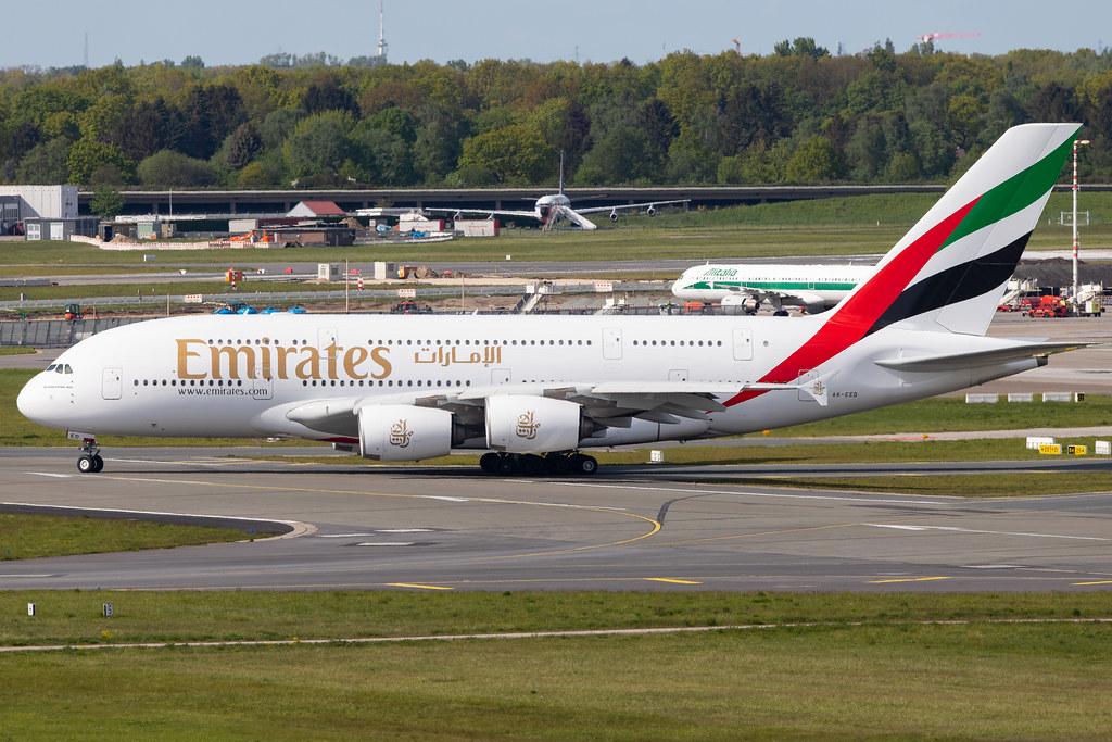 Hamburg Airport: Emirates (EK / UAE) |  Airbus A380-861 A388 | A6-EED | MSN 111